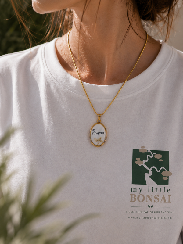 Collana motivazionale “Respira” – Acciaio Inossidabile colore Oro o Argento