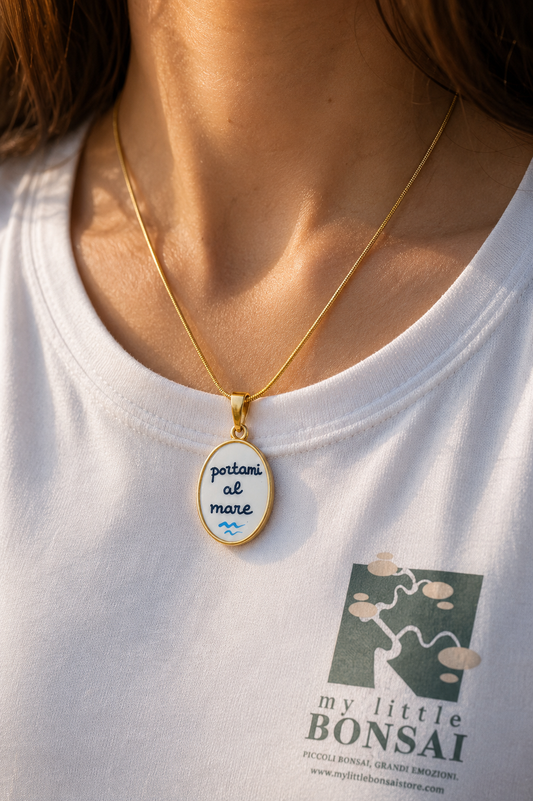 Collana Romantica "Portami al mare” – Acciaio Inossidabile colore Oro o Argento