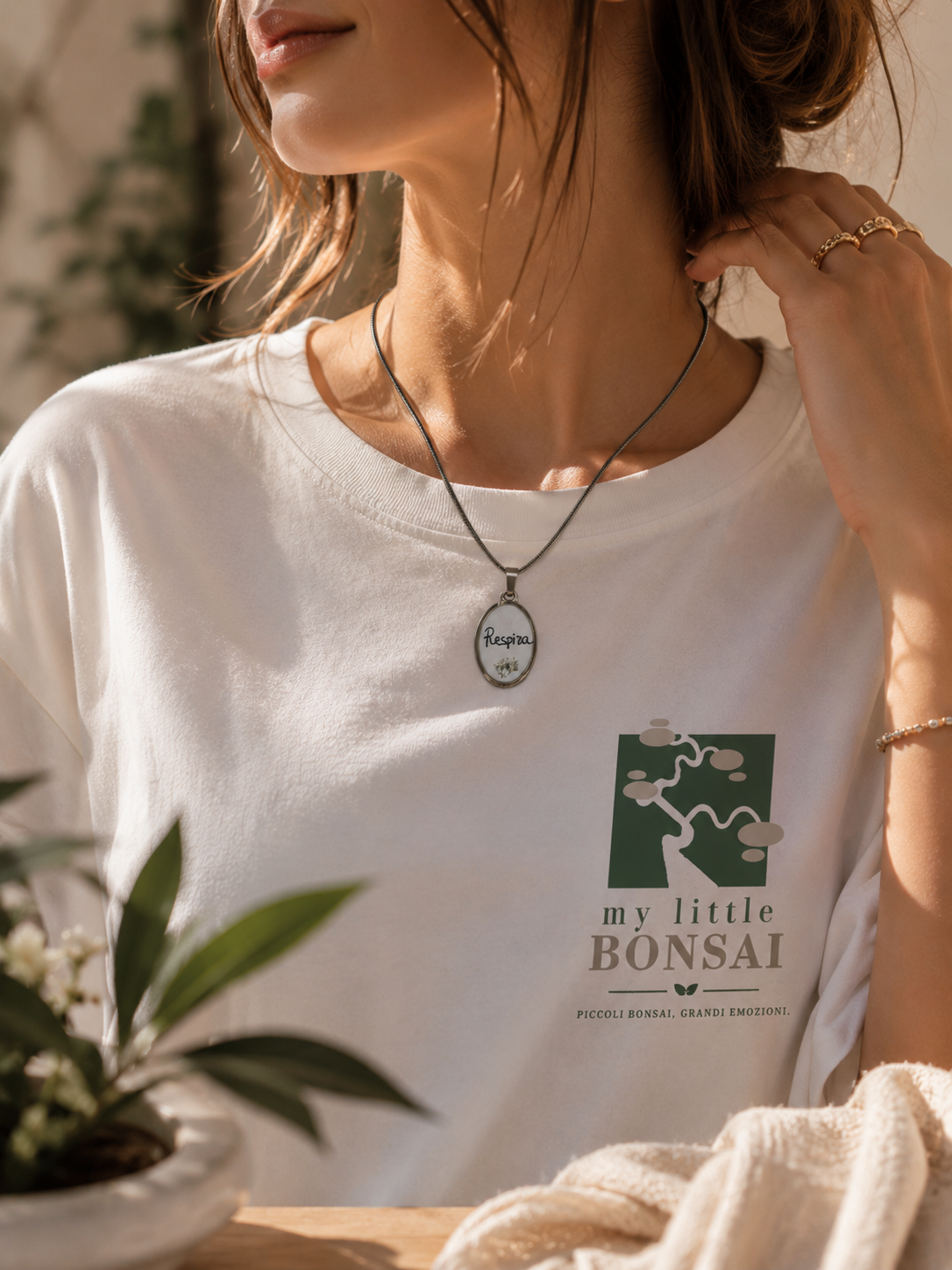 Collana motivazionale “Respira” – Acciaio Inossidabile Oro o Argento