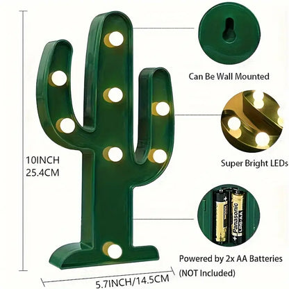 Lampada a Forma di Cactus da 25 cm - Illuminazione Decorativa e Originale per Ogni Ambiente