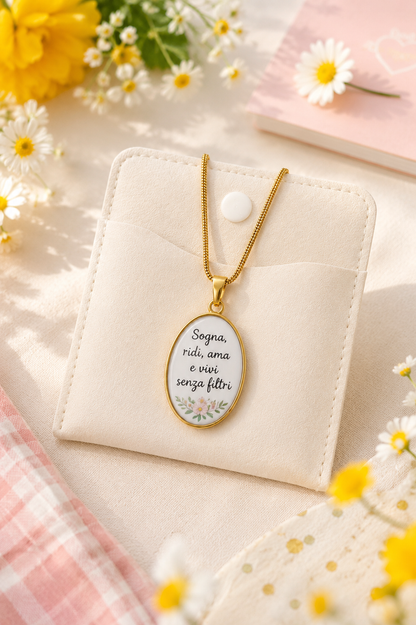 Collana Personalizzata con Nome o Frase in Acciaio Inossidabile – colore Oro o Argento