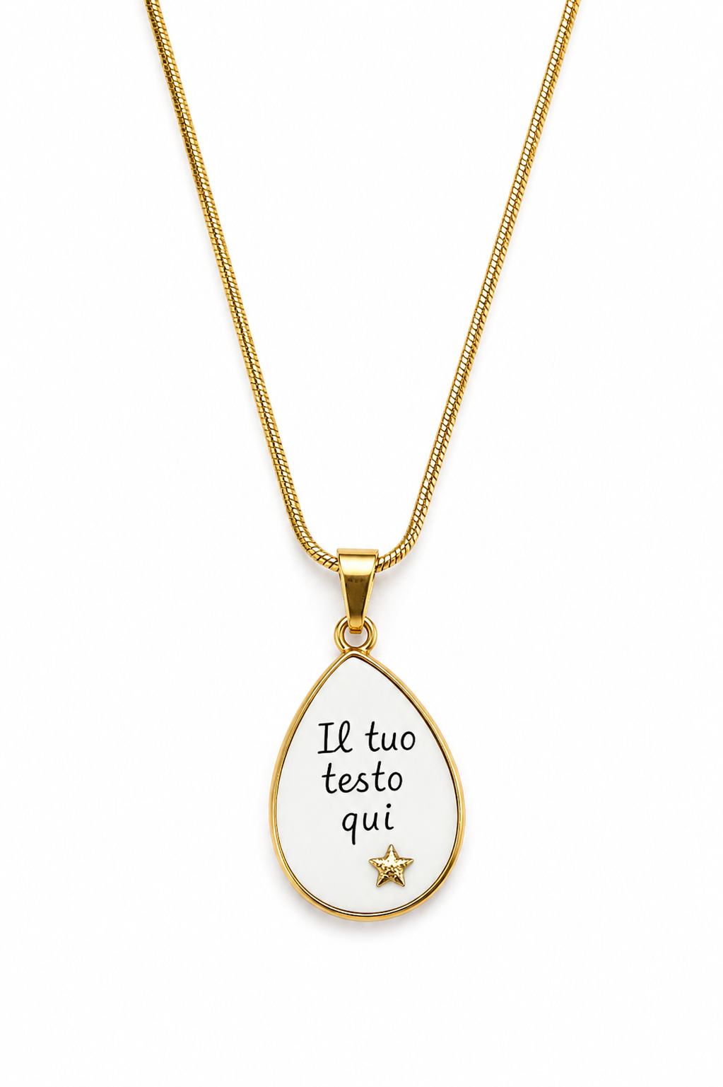 Collana Personalizzata con Nome o Frase in Acciaio Inossidabile – colore Oro o Argento