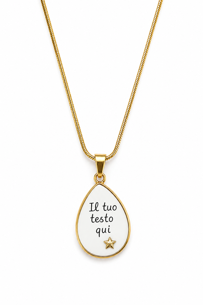 Collana Personalizzata con Nome o Frase in Acciaio Inossidabile – colore Oro o Argento