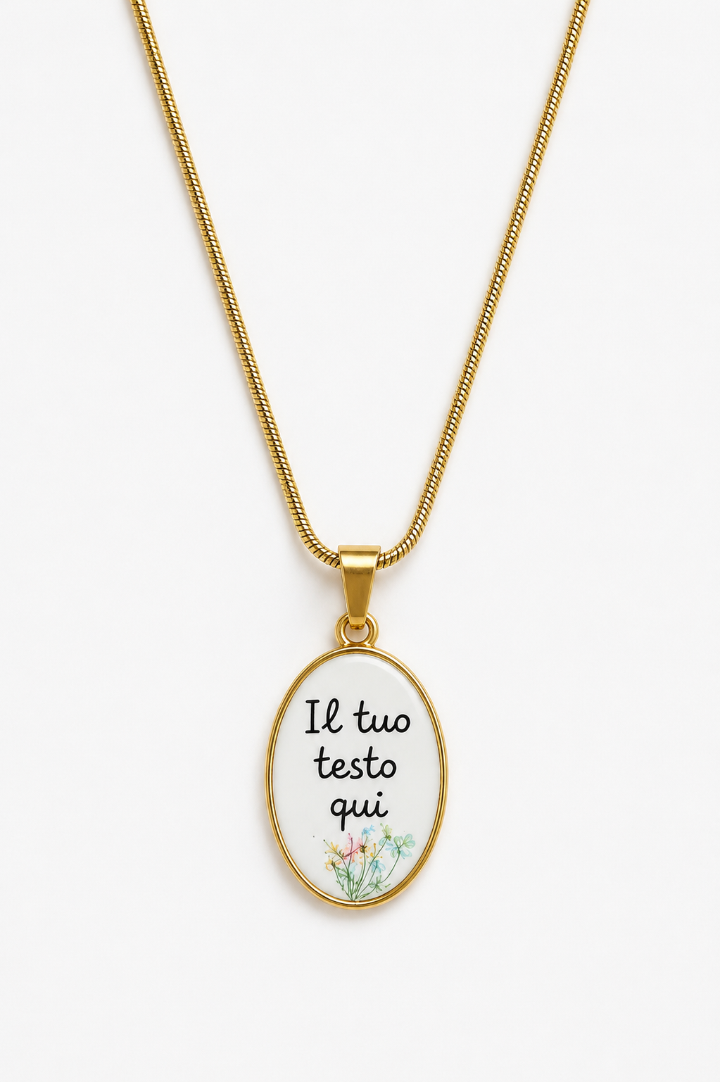 Collana Personalizzata con Nome o Frase in Acciaio Inossidabile – colore Oro o Argento