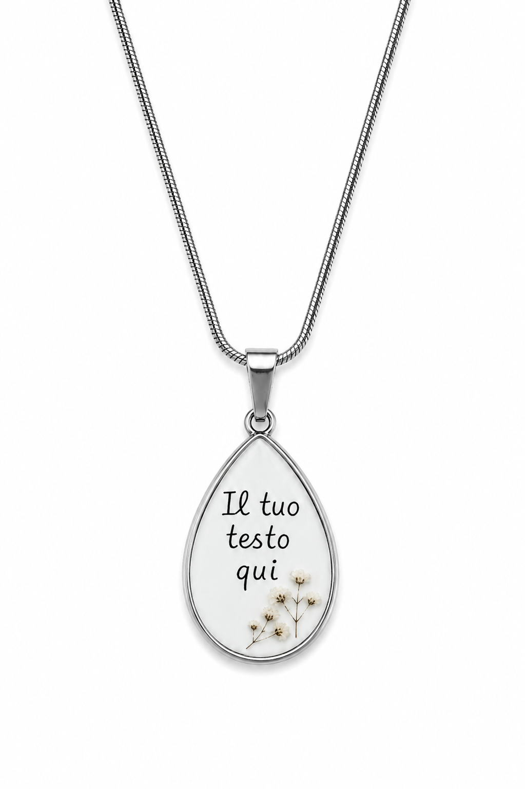 Collana Personalizzata con Nome o Frase in Acciaio Inossidabile – colore Oro o Argento
