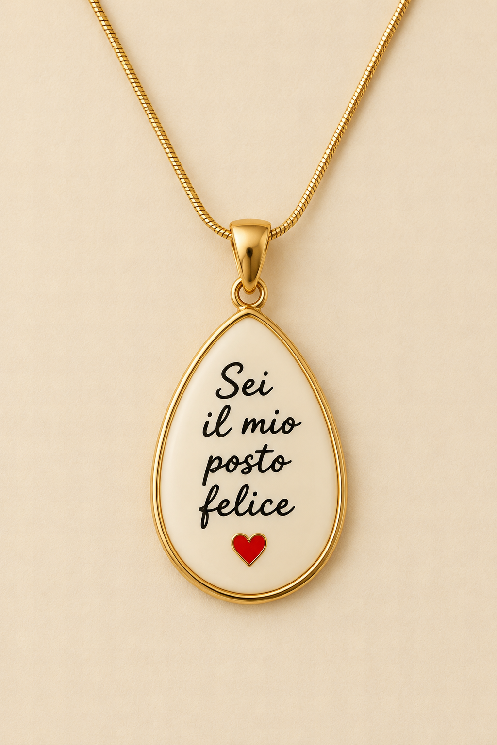 Collana “Sei il mio posto felice” – Gioiello con frase scritta a mano