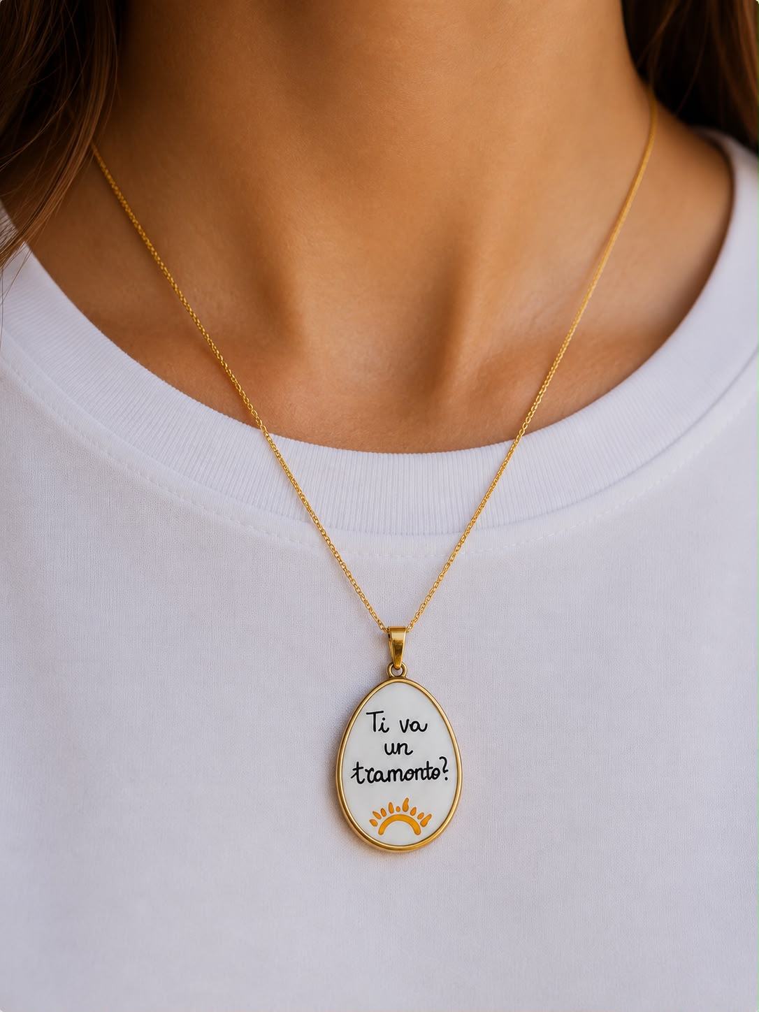 Collana Romantica “Ti va un tramonto?” – Acciaio Inossidabile Oro o Argento