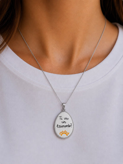 Collana Romantica “Ti va un tramonto?” – Acciaio Inossidabile Oro o Argento