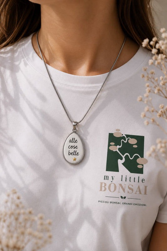Collana “Alle cose belle” scritta a mano – Acciaio Inossidabile colore Oro o Argento